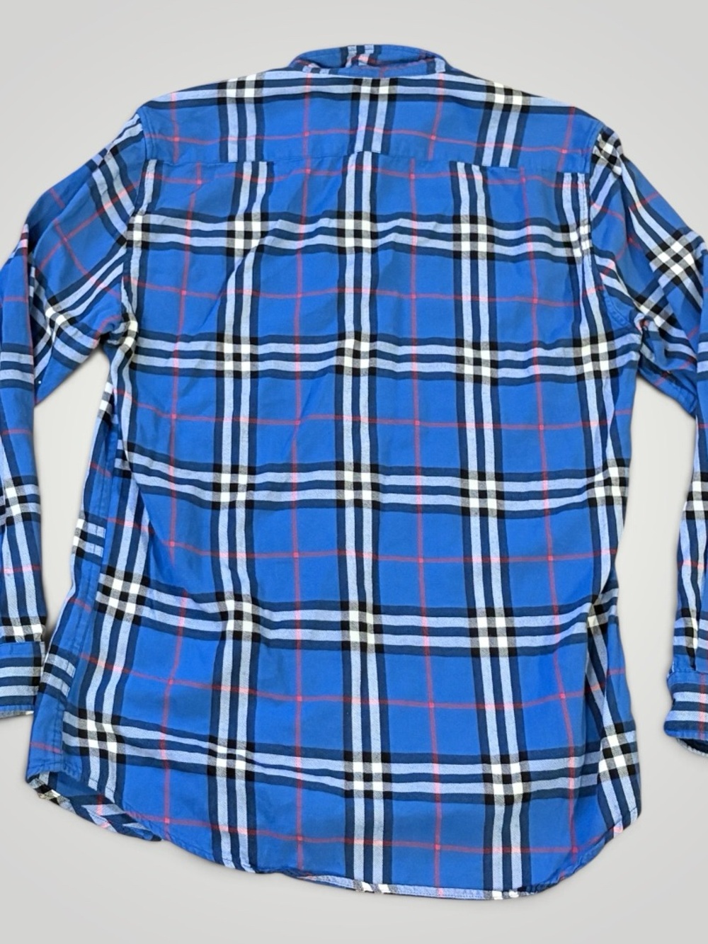 Burberry Brit Men's Blue Plaid Flannel Button Down Shirt - Picture 2 of 9